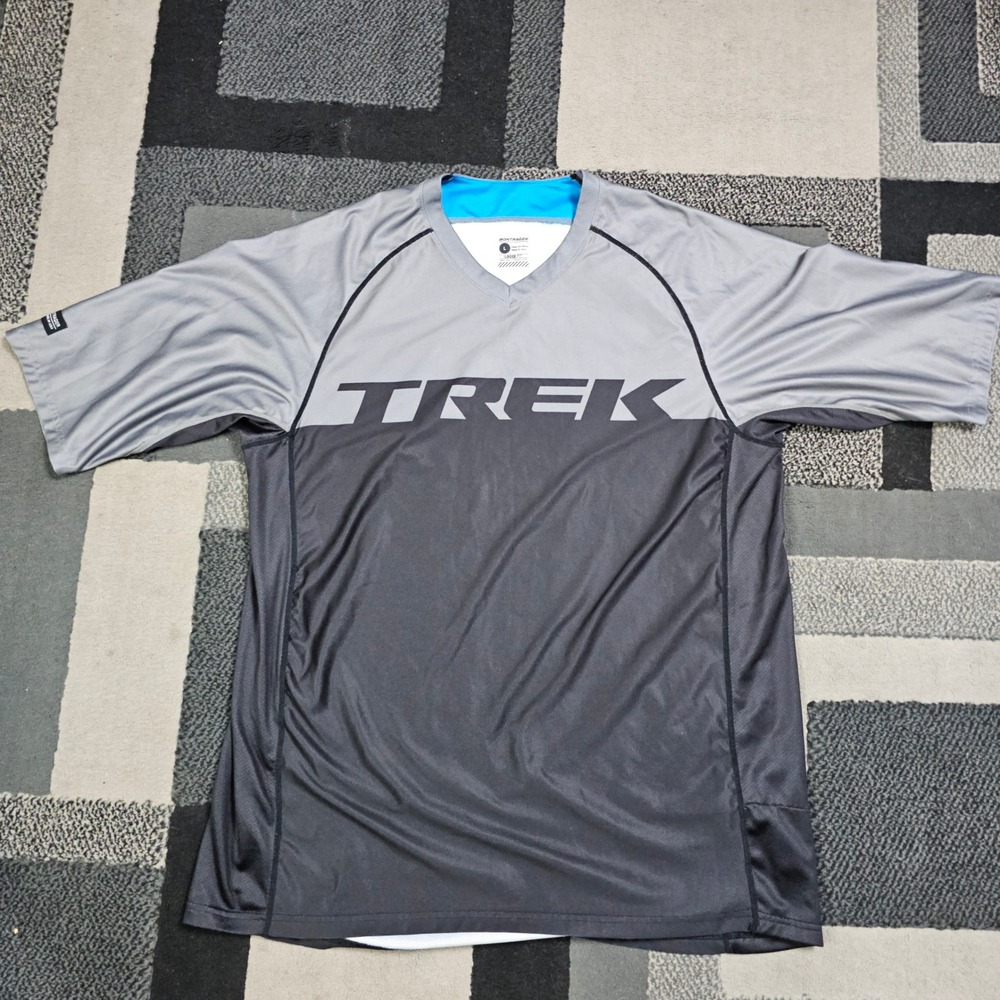 Trek Bontrager Cycling Jersey Mens Large Grey Charcoal Loose Fit Excellent